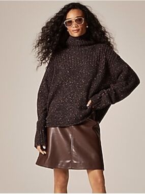 Speckled Charcoal Turtleneck Sweater - Relaxed Fit
